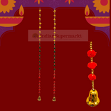 Toran Door Hanging Multicolour Pompoms Set of 2