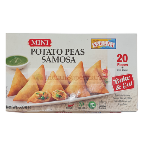 Ashoka Frozen Mini Potato Peas Samosa 20pcs  -indiansupermarkt