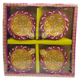 Random Design Clay Mitti Diya - Set of 4