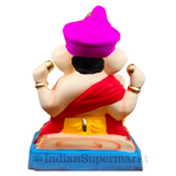 Eco Friendly Ganesha Tilak Pheta Purple Double Load  or Shadu Mati Ganesha 11