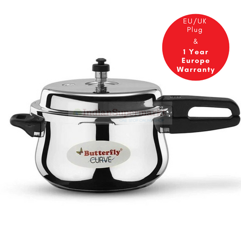 Butterfly Blue Line Curve Indian Pressure Cooker, 5L ,with Warranty