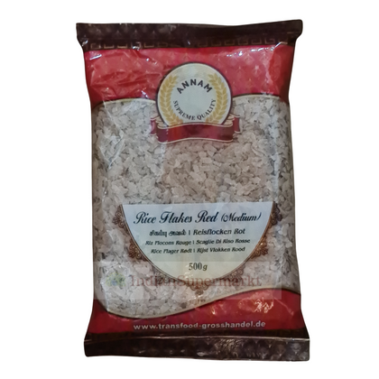 Annam Poha Rice Flakes Red Medium 500gm