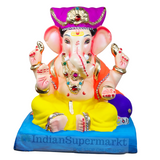 Eco Friendly Ganesha Chaturbhuj Baithakacha Ganpati  or Shadu Mati Ganesha 11