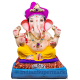 Eco Friendly Ganesha Tilak Pheta Purple Double Load  or Shadu Mati Ganesha 11