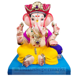 Eco Friendly Ganesha Chaturbhuj Baithakacha Ganpati  or Shadu Mati Ganesha 11