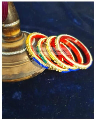A Set of 4 Bangles- Multicoloured Bangles - Indiansupermarkt