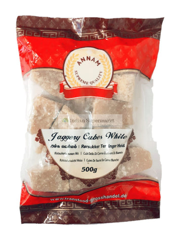 Annam goor Jaggery cubes white 500gm - Indiansupermarkt
