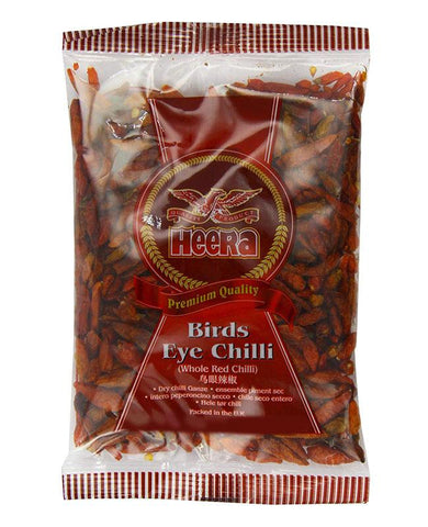 Heera Birds Eye Chilli or Red Chilli Whole Ex Hot 50gm - indiansupermarkt