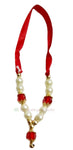 Red and White Pearls Garland Moti Mala - indiansupermarkt
