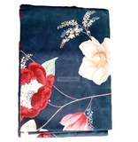 Doublebed Blue Bedsheet Cover Floral Design