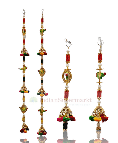 Toran Traditional , Bird figure, Pearls , Beads, Thread , Pompons - indiansupermarkt