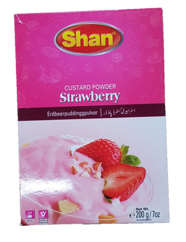 Shan Custard Strawberry Powder   200gm - Indiansupermarkt