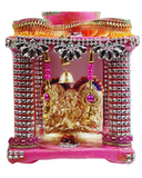 Royal Pink & Gold Lakshmi Ganesh Saraswati Hatri – Decorative Pooja Mandir