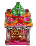 Royal Pink & Gold Lakshmi Ganesh Saraswati Hatri – Decorative Pooja Mandir