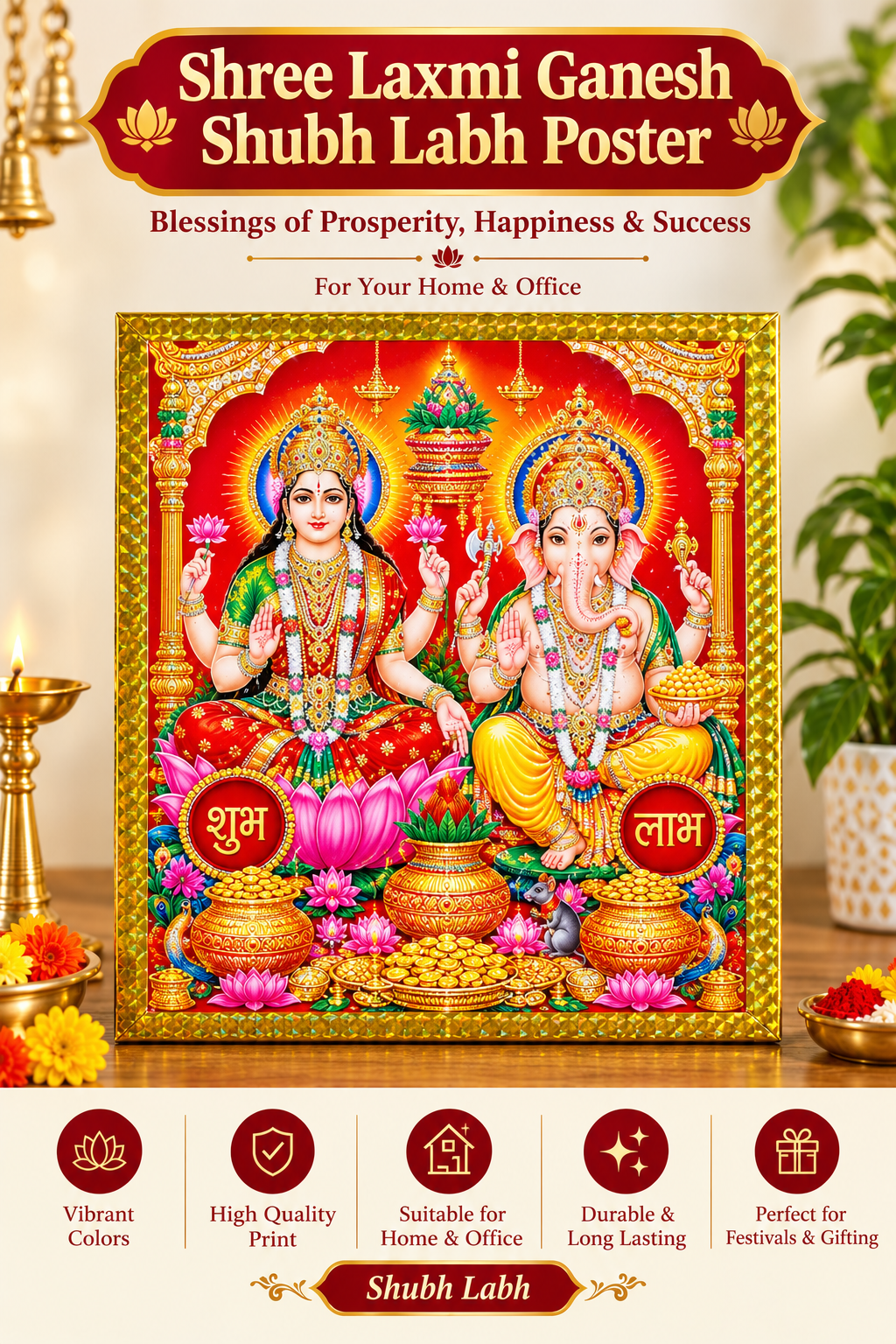 Shree Laxmi Ganesh - Shubh Labh Poster