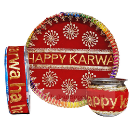 Happy KarwaChauth Thali Set