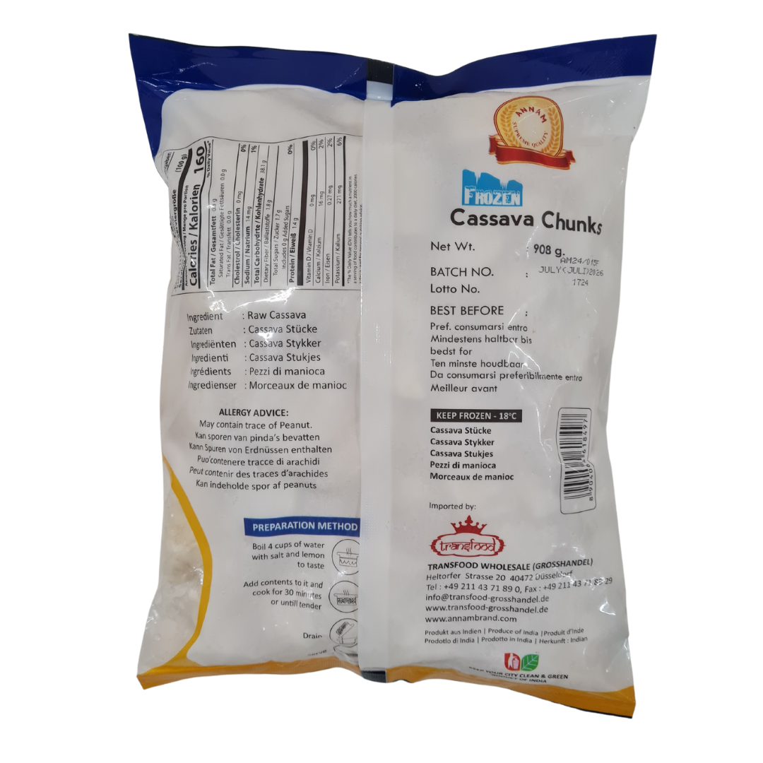 Annam Frozen Cassava  chunks  908g (Delivery in Berlin) - IndianSupermarkt