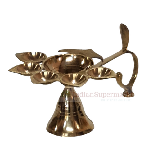 Brass Aarti Jyot with Long Handle