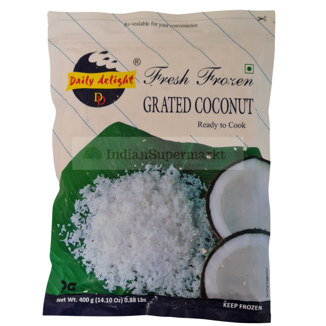 Daily Delight  Frozen Grated Coconut 400gm (Delivery in Berlin) - IndianSupermarkt