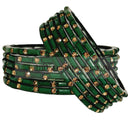 Fancy Green and Golden Gems Bangles 2.6 Size - 6Pc