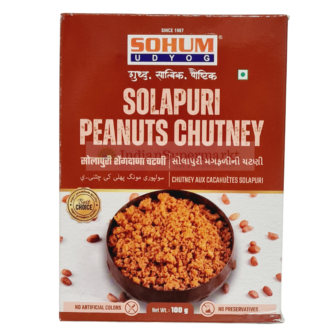 Sohum Solapuri  Peanuts Chutney - Shengdana Chutney 100gm - IndianSupermarkt