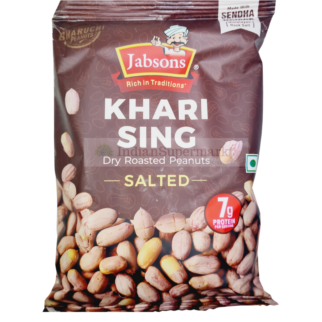 Jabsons Dry Roasted Peanut - Khari Sing With Skin -Salted  200gm - IndianSupermarkt