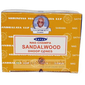 Satya Nag Champa Sandalwood Dhoop Cones - IndianSupermarkt
