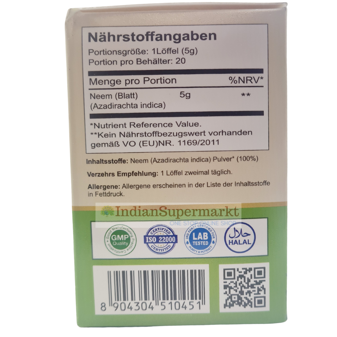 Veda one Neem Powder or Indian Lilac  100gm - IndianSupermarkt