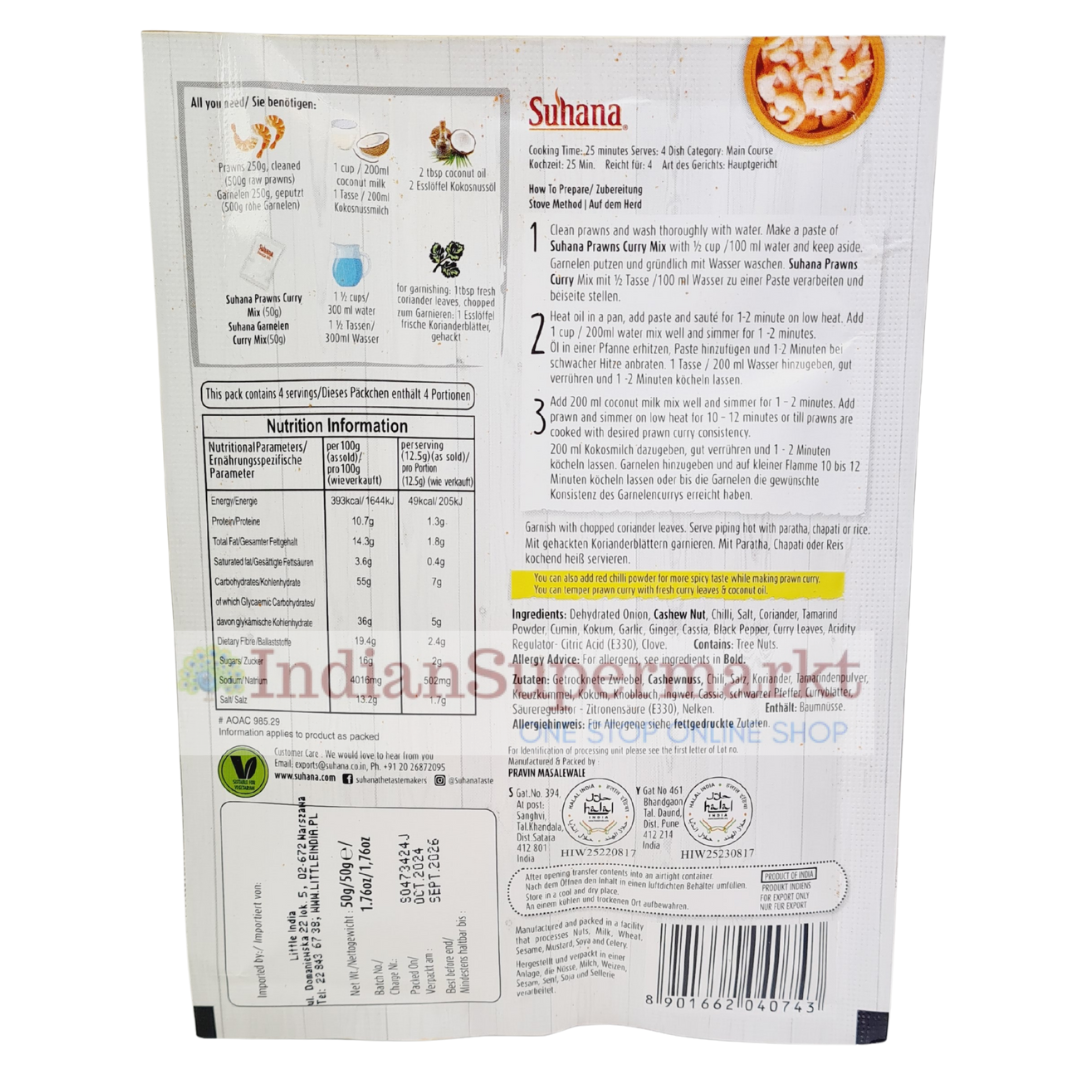 Suhana Prawns Curry mix (Read2Cook) 50gm - IndianSupermarkt