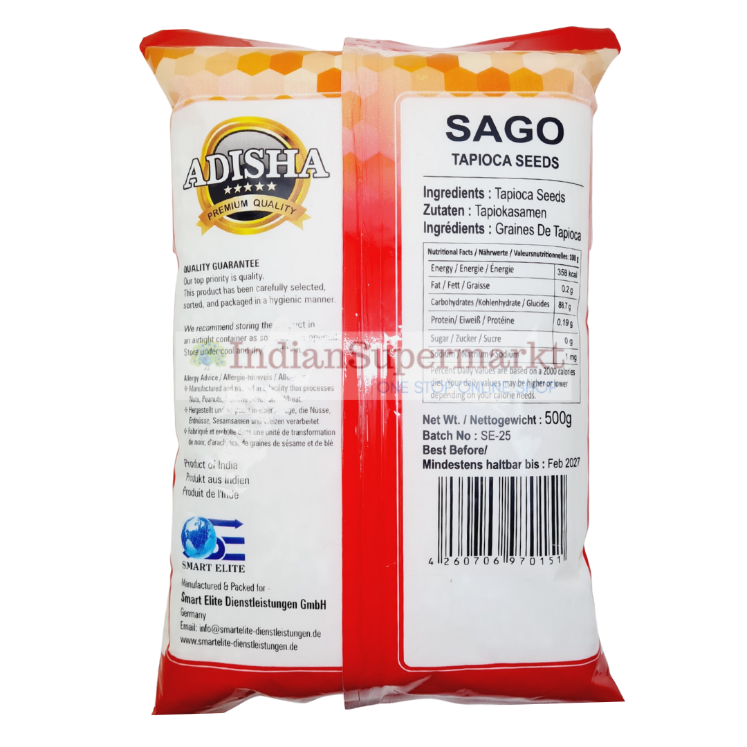 Adisha Sabudana Medium 500gm - IndianSupermarkt