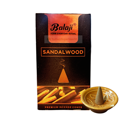Balaji Sandalwood 20 Dhoop Cones - indiansupermarkt