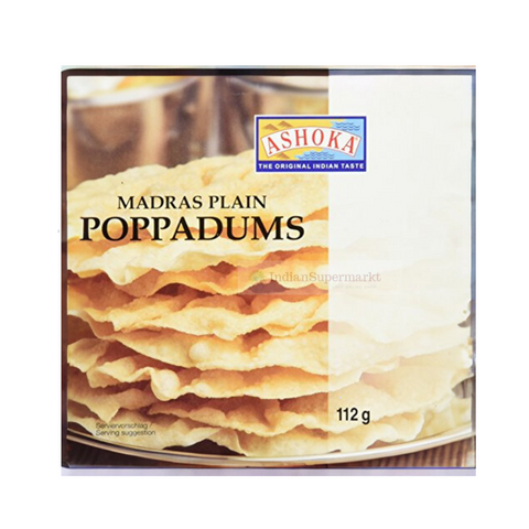 Ashoka Pappadums Madras Plain 200gm - indiansupermarkt