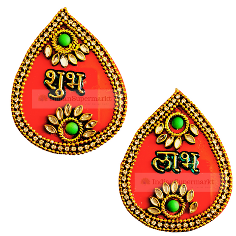 Shubh Labh Stickers Droplet red