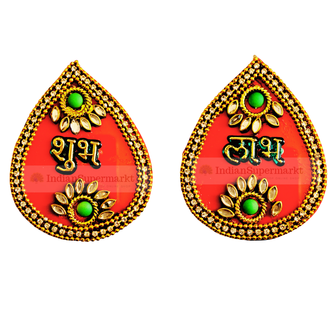 Shubh Labh Stickers Droplet red