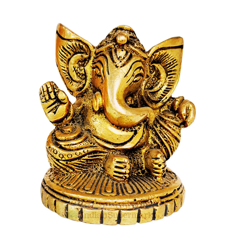 Brass Idol Shree Mahisuri Ganesha - indiansupermarkt