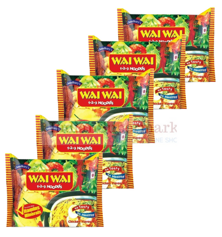 Wai Wai Instant Noodles Chicken Pack of 5 X 75gm