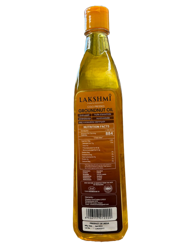 Lakshmi Cold Pressed Peanut Oil 1Lt IndianSupermarkt