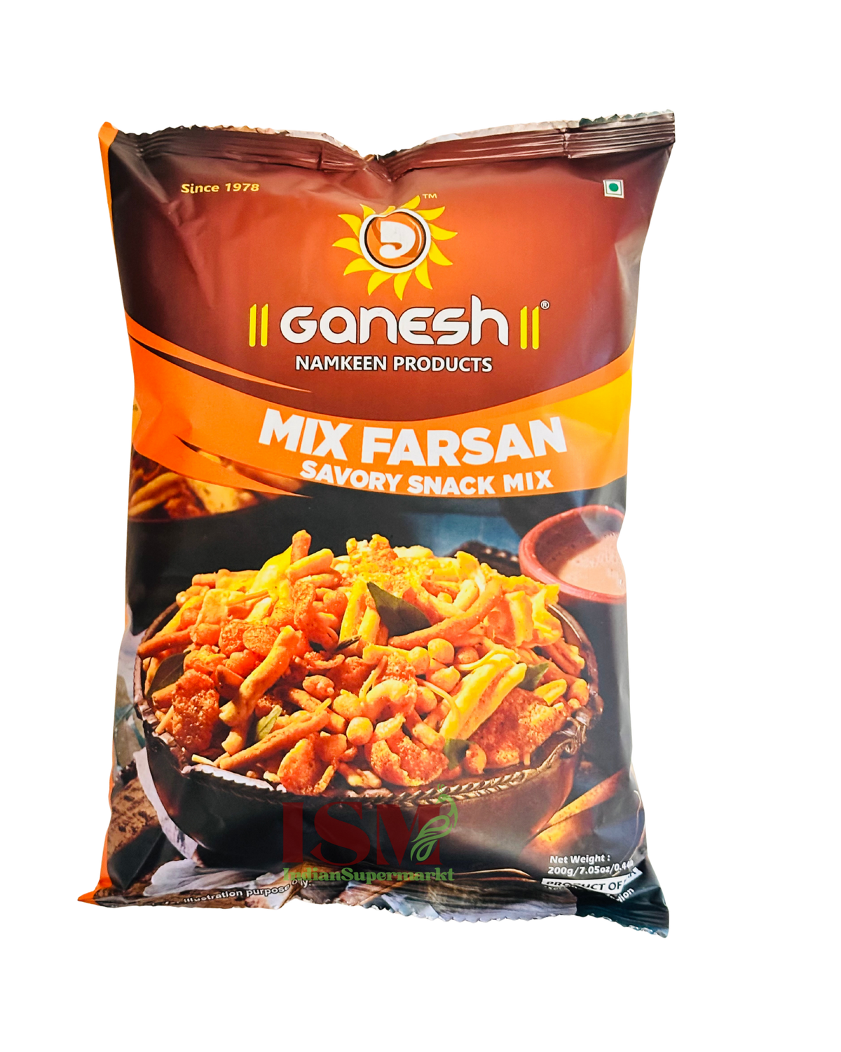 Ganesh Bhel Mix Farsan avaialble at indiansupermarkt. New Packing Ganesh Bhel Farsan