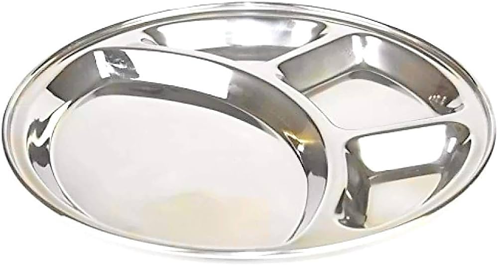 Stainless Steel Plate 4 sections Round
