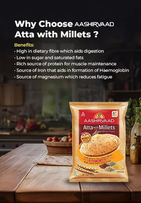 Aashirvaad Atta With Millets (Export Pack) 2.2kg - IndianSupermarkt