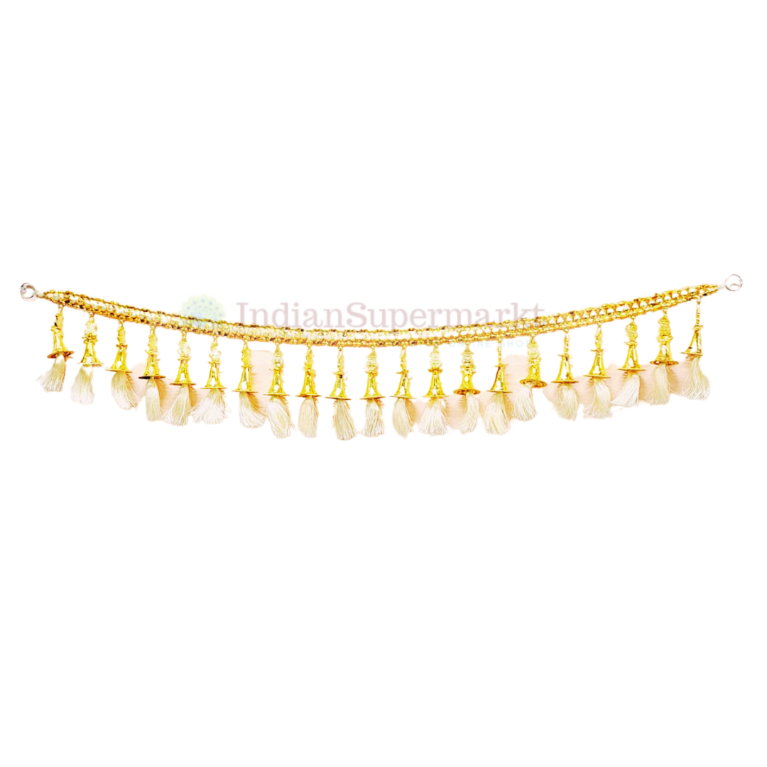 Golden Toran with Pearl and Thread Latkan - indiansupermarkt