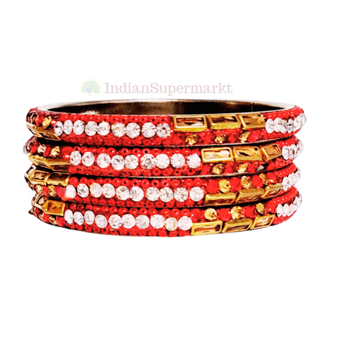 Fancy Red Bangles Metal - indiansupermarkt