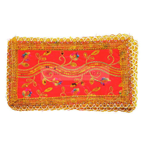 Navratra Red Mata Chunni Thread work 12 inc