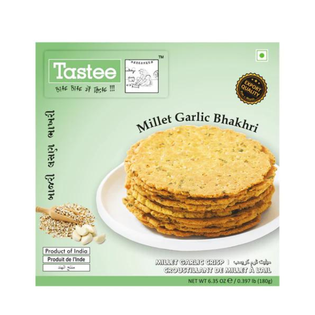 Tastee Bhakhri Garlic Millet 180gm - indiansupermarkt