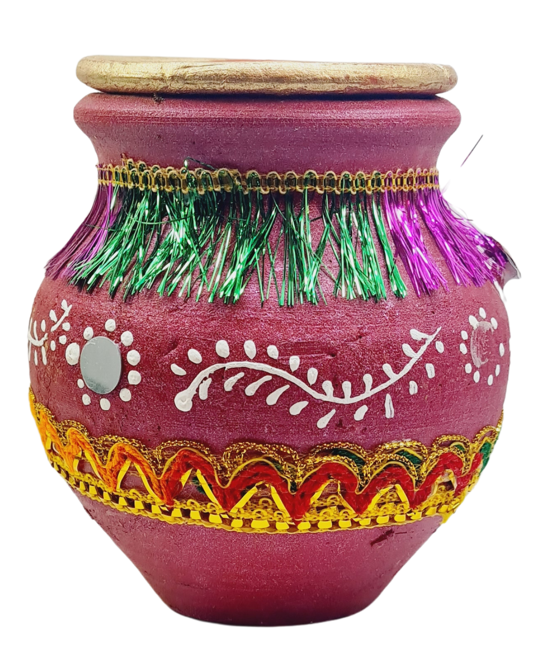Clay or Mitti Kalash Karwa with Lid Medium
