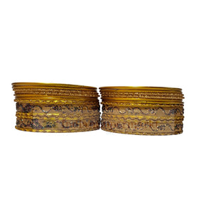 Metal Bangles Yellow Set of 24 - Size 2.8inc