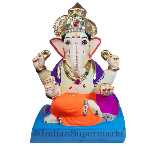 Eco Friendly Ganesha Dagdusheth Style Ganesha 9"