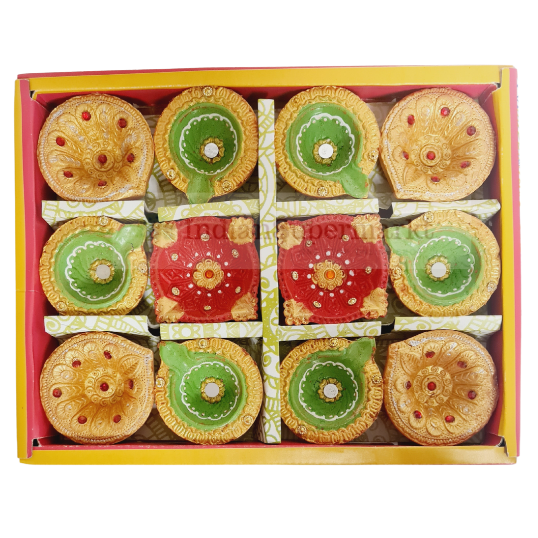 Colourful Clay Diwali Diya -indiansupermarkt