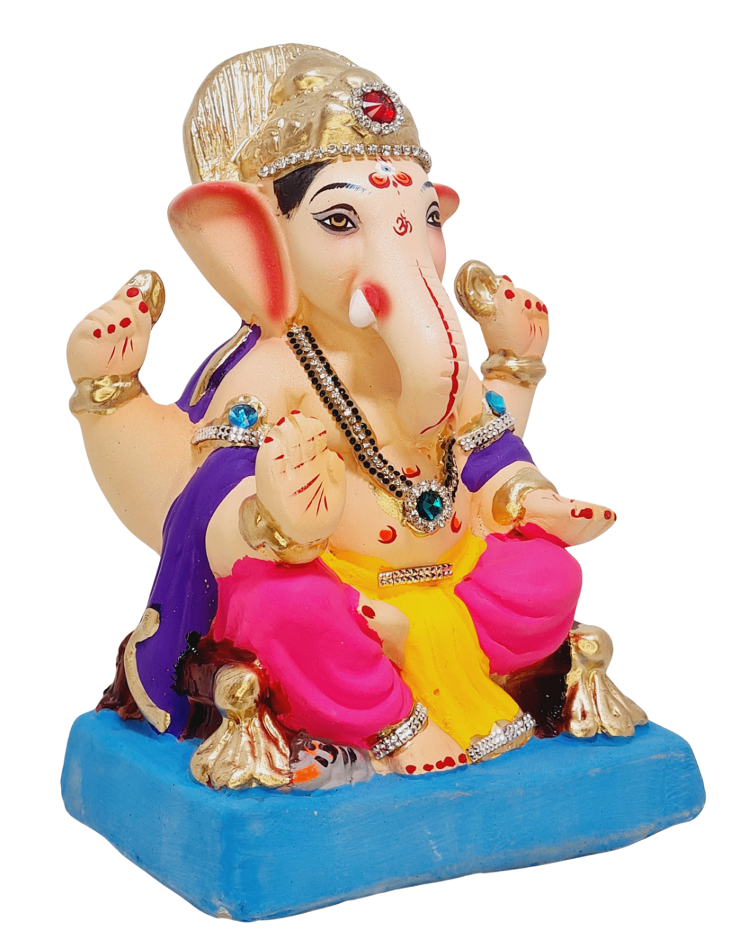 Eco Friendly Shree Rajmudra Siddhivinayak Ganpati Bappa Murti or Shadu Mati Ganesha 9"