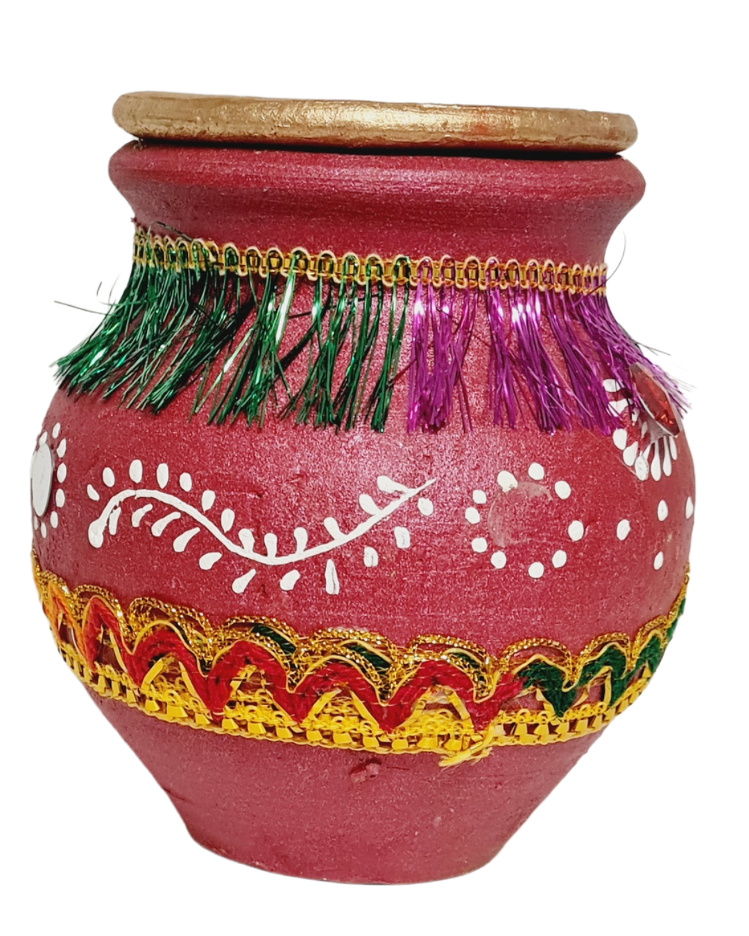 Clay or Mitti Kalash Karwa with Lid Medium